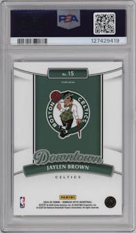 Jaylen Brown from the 2024-25 Donruss Optic set graded by PSA and given an overall grade of 9.