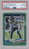 Devon Witherspoon from the 2023 Donruss Optic set featuring a Green parallel graded by PSA and given an overall grade of 10.