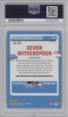 Devon Witherspoon from the 2023 Donruss Optic set featuring a Green parallel graded by PSA and given an overall grade of 10.
