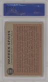 Warren Spahn from the 1962 Topps set graded by PSA and given an overall grade of 8.