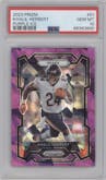 Khalil Herbert from the 2023 Panini Prizm set featuring a Purple Ice parallel graded by PSA and given an overall grade of 10.