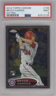 Bryce Harper from the 2012 Topps Chrome set graded by PSA and given an overall grade of 9.