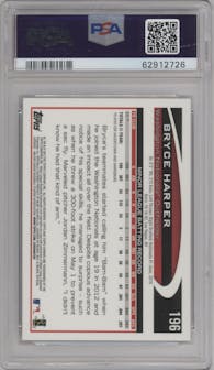 Bryce Harper from the 2012 Topps Chrome set graded by PSA and given an overall grade of 9.