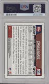 Tom Brady from the 2008 Topps Chrome set featuring a Gold Refractor parallel graded by PSA and given an overall grade of 10.