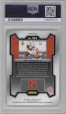 Dylan Raiola  from the 2024 Panini Prizm Draft Picks set featuring a Red Ice parallel graded by PSA and given an overall grade of 10.