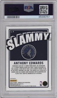 Anthony Edwards from the 2023-24 Donruss Optic set graded by PSA and given an overall grade of 10.