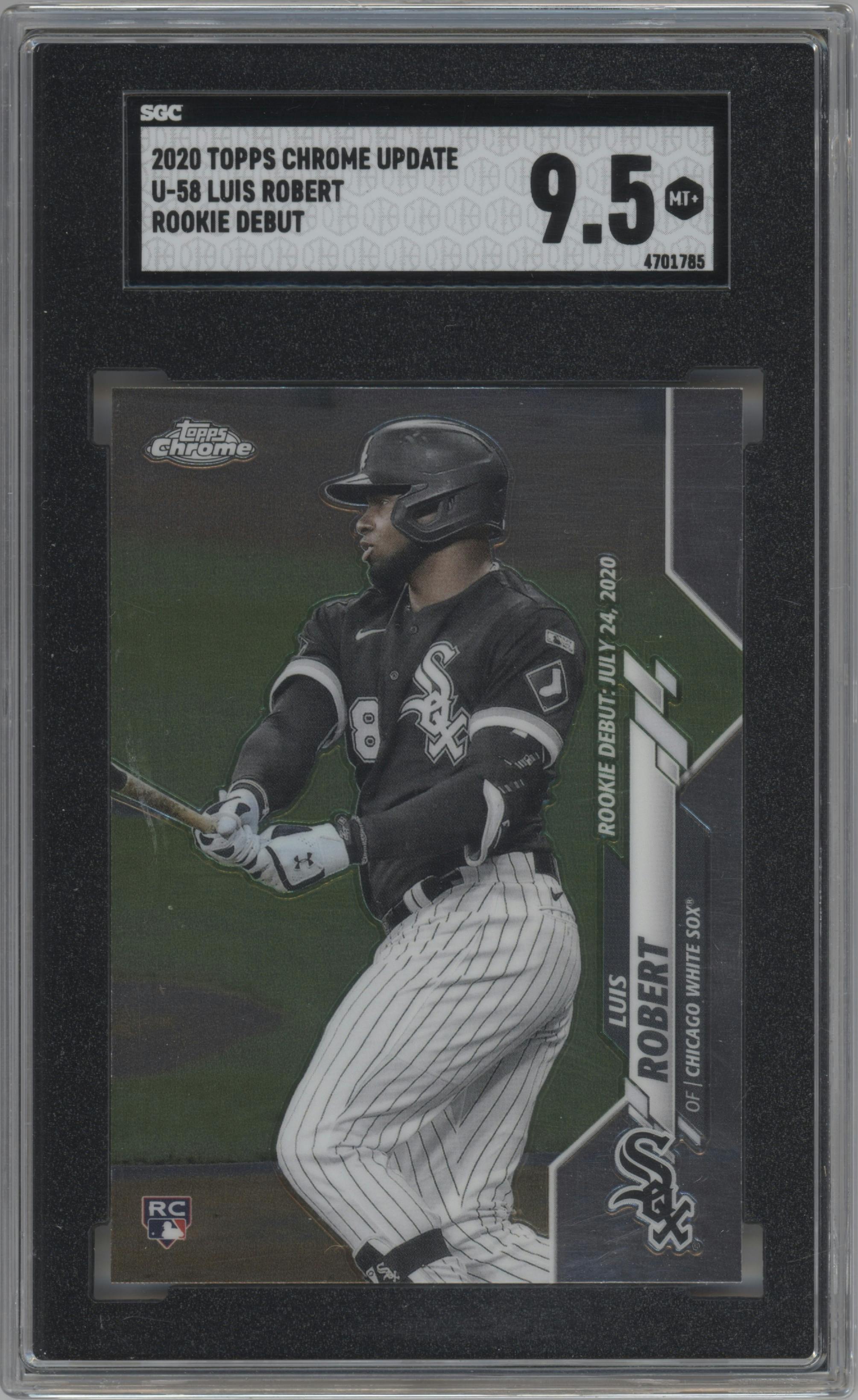 Luis Robert from the 2020 Topps Chrome Update    set graded by SGC and given an overall grade of 9.5.