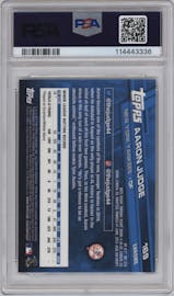 Aaron Judge from the 2017 Topps Chrome set graded by PSA and given an overall grade of 10.