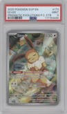 Eevee from the 2025 Pokemon SV set featuring a Prismatic Evolutions Pokemon Center Elite Trainer Box parallel graded by PSA and given an overall grade of 9.