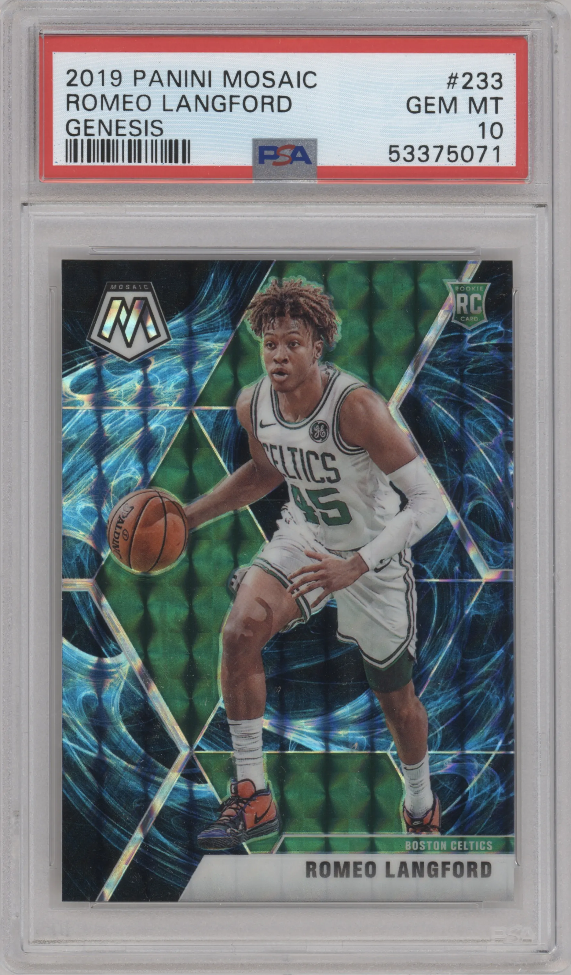2019 Panini Mosaic Romeo Langford Genesis PSA 10