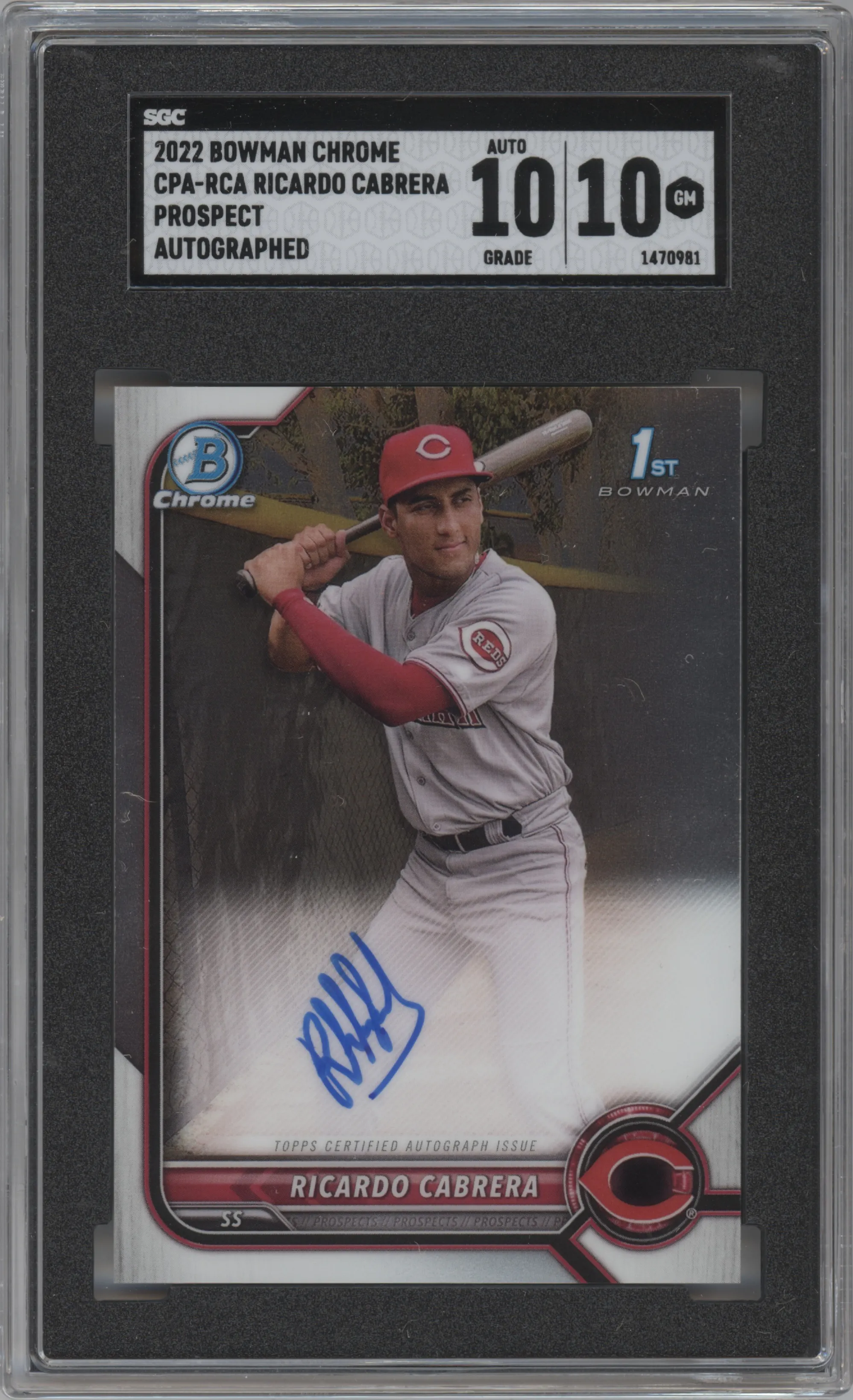 2022 Bowman Chrome Pros.Auto Ricardo Cabrera SGC 10