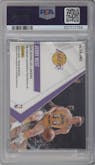 Jerry West from the 2023-24 Panini Phoenix set featuring a Purple parallel graded by PSA and given an overall grade of 9.