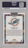 Tyreek Hill from the 2023 Panini Prizm set graded by PSA and given an overall grade of 9.