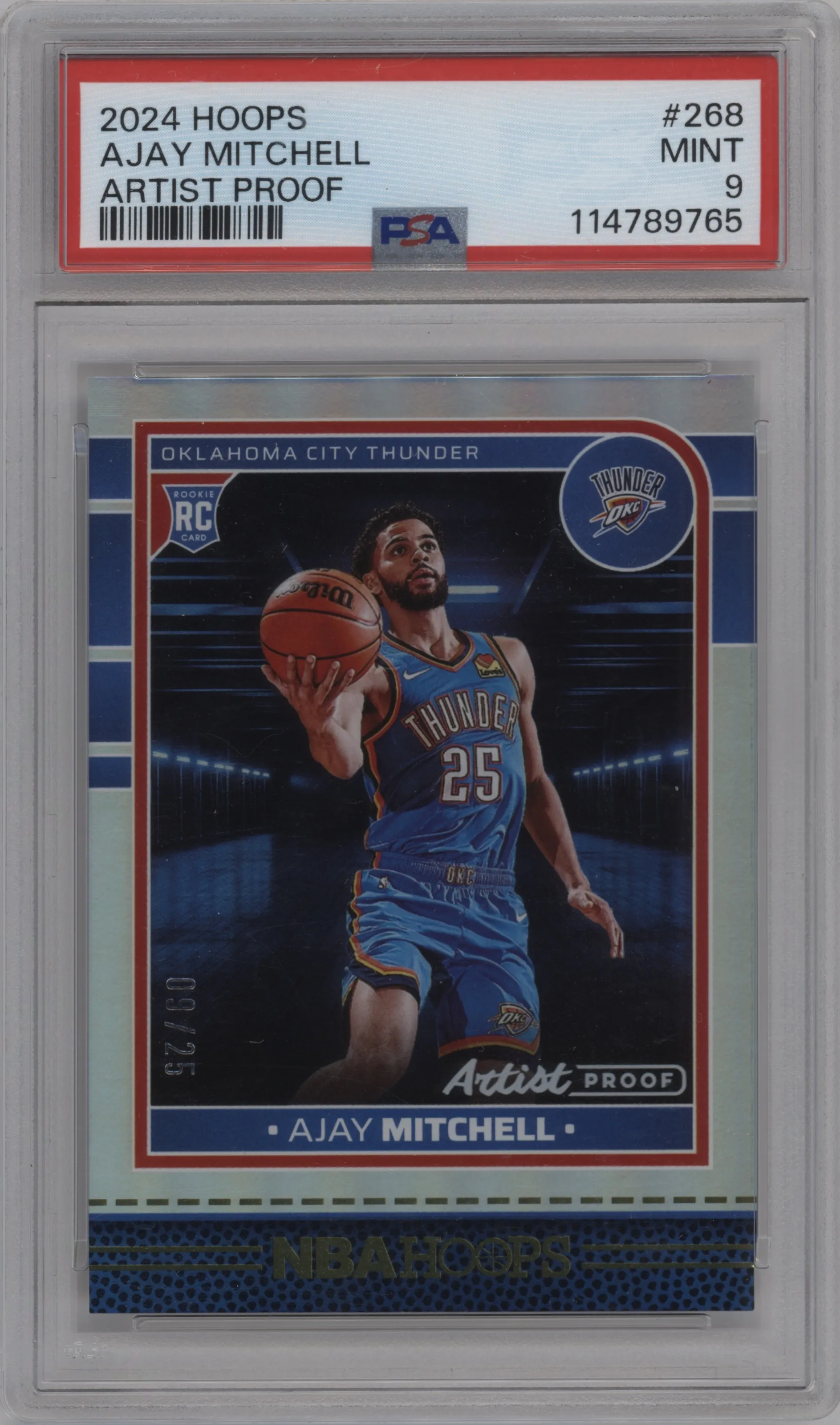 2024 Panini NBA Hoops Ajay Mitchell Artist Proof #268 PSA 9