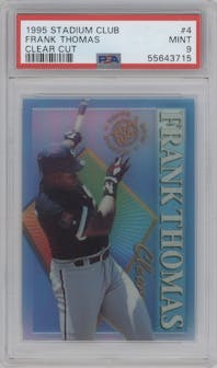 Frank Thomas from the 1995 Topps Stadium Club set graded by PSA and given an overall grade of 9.