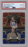Angel Reese from the 2024 Panini Select WNBA set featuring a Red and Blue Prizm parallel graded by PSA and given an overall grade of 10.