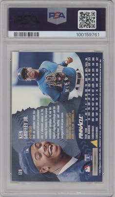 Ken Griffey Jr. from the 1995 Pinnacle set graded by PSA and given an overall grade of 10.