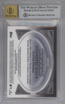 Anthony Volpe  from the 2023 Topps Dynasty set graded by Beckett and given an overall grade of 8.5.