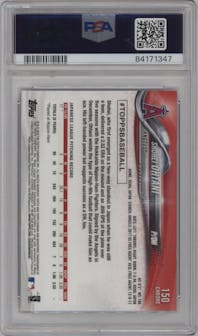 Shohei Ohtani from the 2018 Topps Chrome set graded by PSA and given an overall grade of 10.
