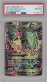 M Rayquaza EX from the 2015 Pokemon XY set graded by PSA and given an overall grade of 8.