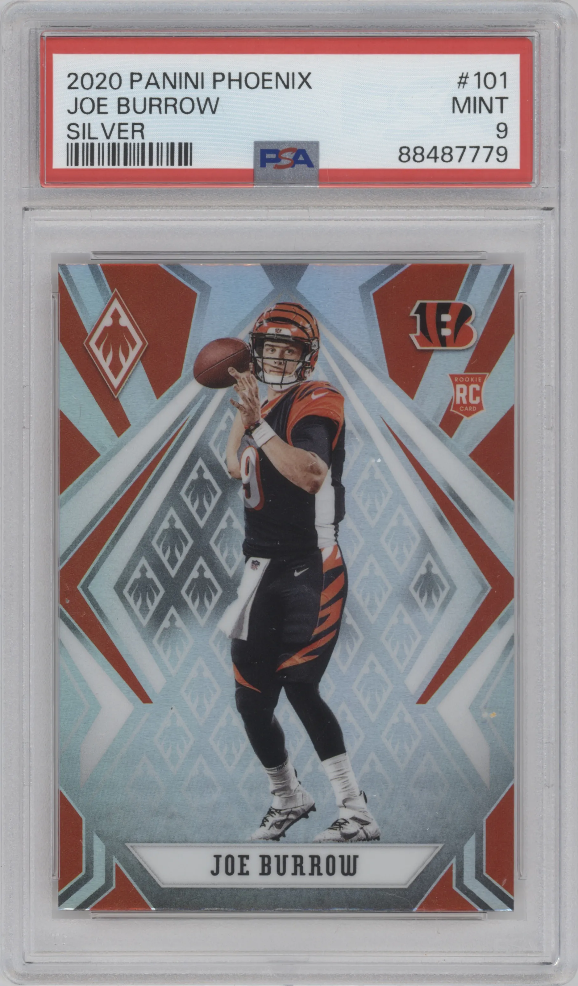 2020 Panini Phoenix Joe Burrow Silver PSA 9