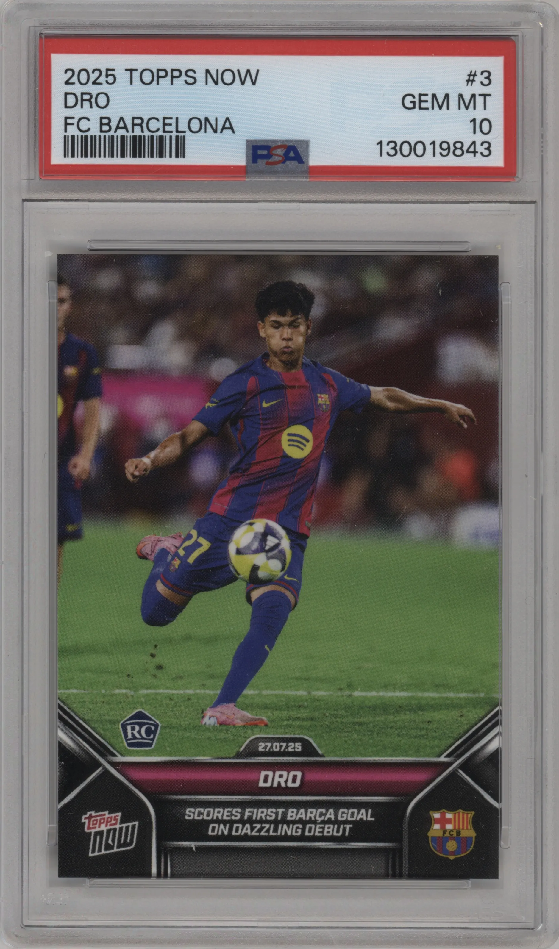 2025 Topps Now FC Barcelona Dro PSA 10
