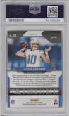 Justin Herbert from the 2020 Panini Prizm set featuring a Disco parallel graded by PSA and given an overall grade of 9.