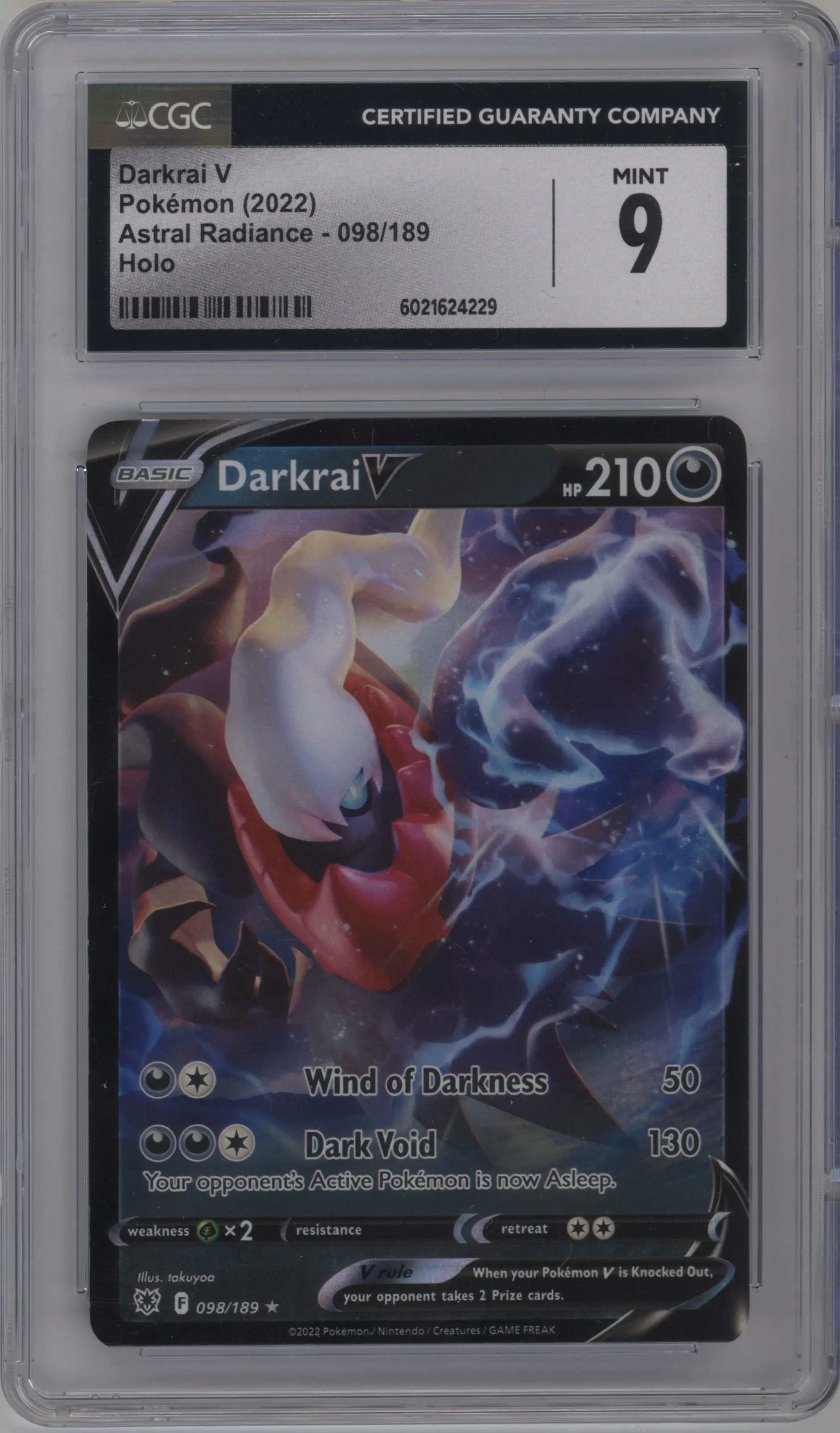 2022 Pokemon SWSH Astral Radiance Darkrai V #098 CGC 9