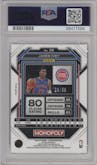 Jaden Ivey from the 2022-23 Panini Prizm Monopoly set featuring a Red Prizm parallel graded by PSA and given an overall grade of 10.