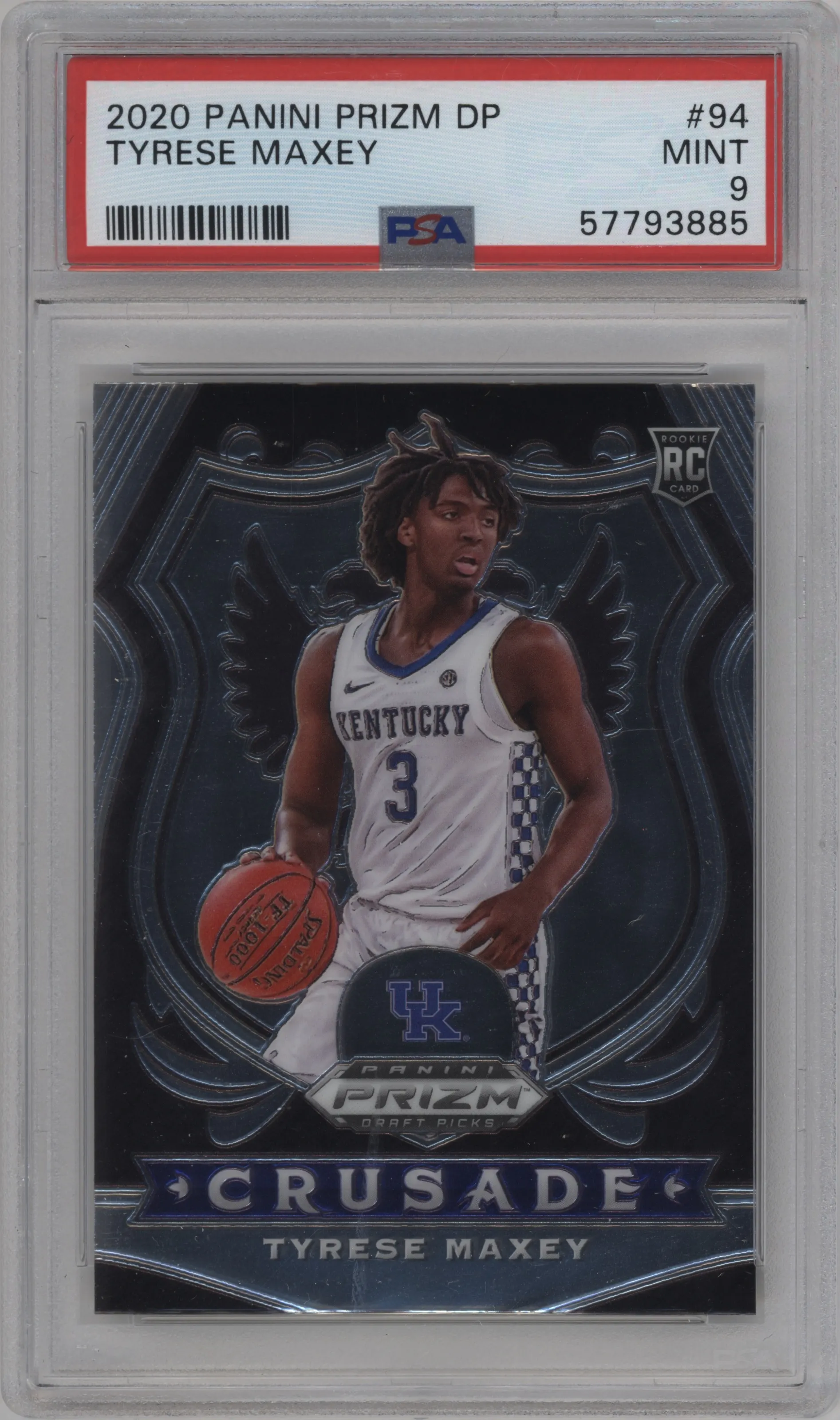 2020 Panini Prizm Draft Picks Crusade Tyrese Maxey PSA 9