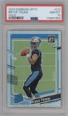 Bryce Young from the 2023 Donruss Optic set featuring a Holo parallel graded by PSA and given an overall grade of 10.