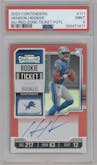 Hendon Hooker from the 2023 Panini Contenders set featuring a FOTL Red Zone parallel graded by PSA and given an overall grade of 9.