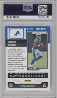 Hendon Hooker from the 2023 Panini Contenders set featuring a FOTL Red Zone parallel graded by PSA and given an overall grade of 9.