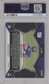 Malik Nabers from the 2024 Panini Mosaic set featuring a Genesis parallel graded by PSA and given an overall grade of 10.