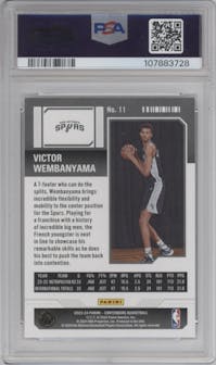 Victor Wembanyama  from the 2023-24 Panini Contenders set featuring a Retail parallel graded by PSA and given an overall grade of 10.