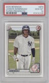 Jasson Dominguez from the 2020 Bowman set graded by PSA and given an overall grade of 10.