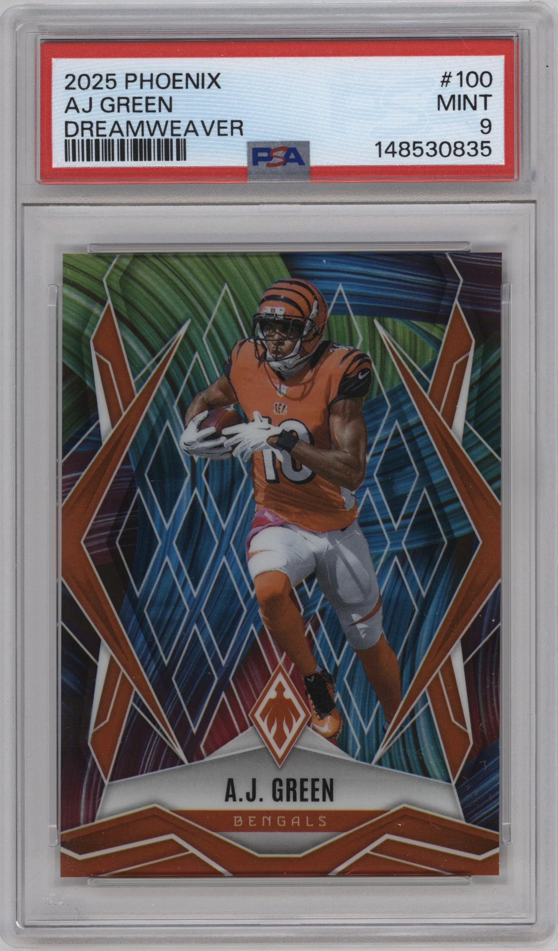 2025 Panini Phoenix A.J. Green Dreamweaver Prizm #100 PSA 9
