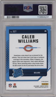 Caleb Williams from the 2024 Donruss set featuring a Red Wave parallel graded by PSA and given an overall grade of 10.