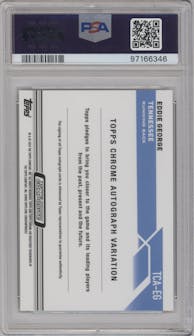 Eddie George from the 2023 Topps Composite set featuring a Gold Refractor parallel graded by PSA and given an overall grade of 10.