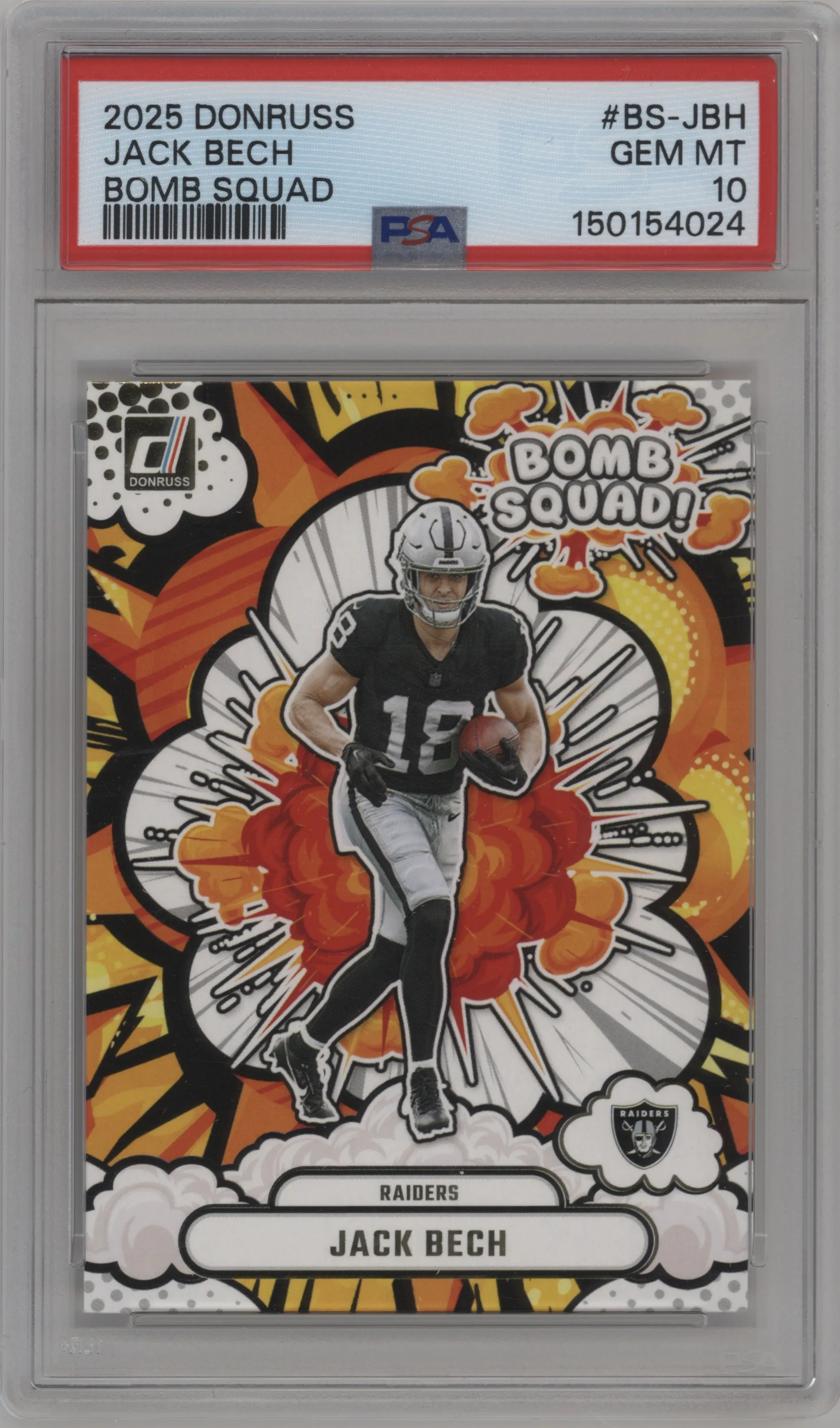 2025 Panini Donruss Bomb Squad Jack Bech #BS-JBH PSA 10