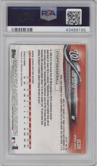 Juan Soto from the 2018 Topps Update set graded by PSA and given an overall grade of 10.