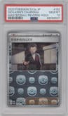 Giovanni's Charisma from the 2023 Pokemon SV JPN set featuring a Master Ball parallel graded by PSA and given an overall grade of 10.