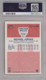 Michael Jordan from the 1986-87 Fleer set graded by PSA and given an overall grade of 6.