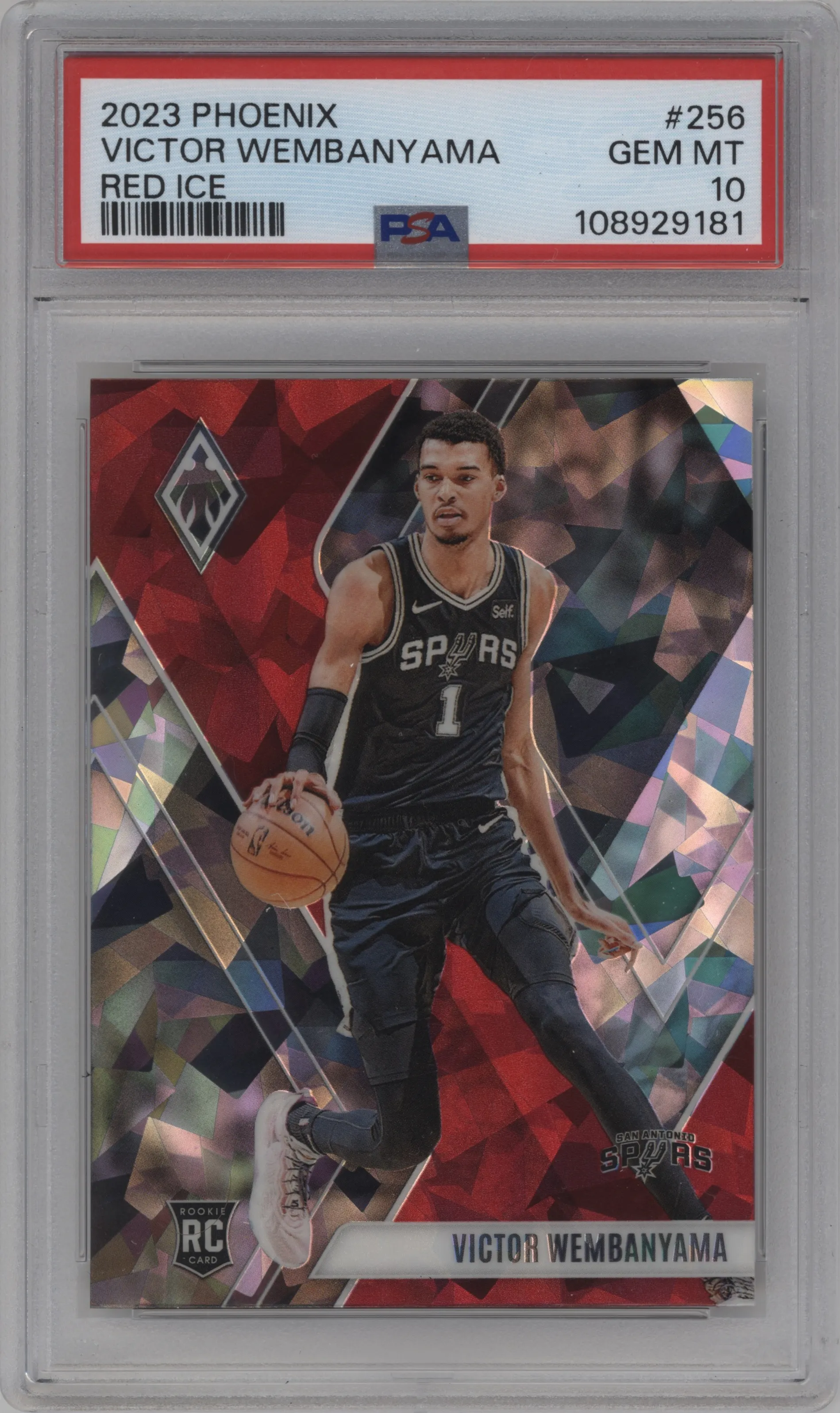 2023 Panini Phoenix Victor Wembanyama Red Ice #256 PSA 10