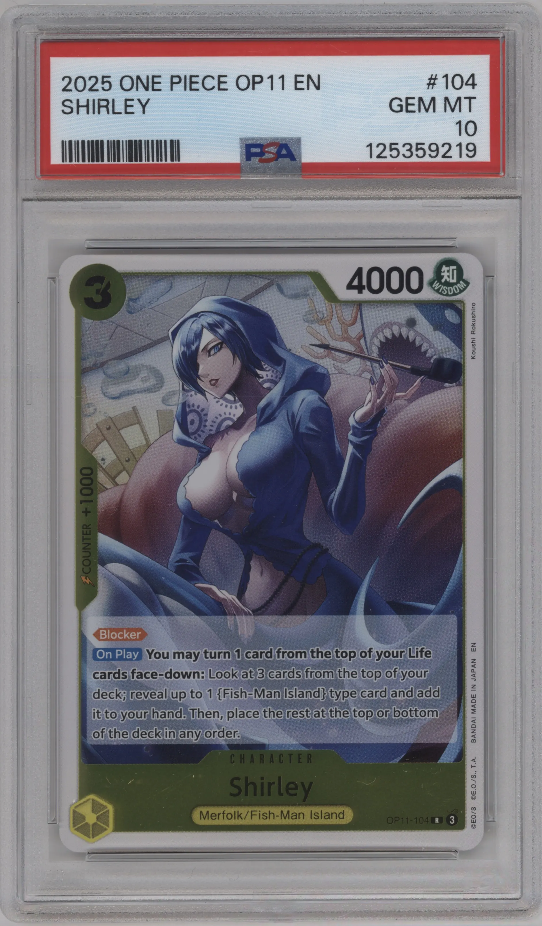 2025 One Piece A Fist of Divine Speed Shirley PSA 10