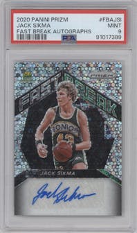 Jack Sikma from the 2020-21 Panini Prizm set graded by PSA and given an overall grade of 9.