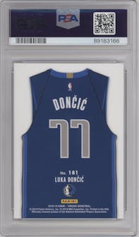 Luka Doncic from the 2018-19 Panini Threads  set graded by PSA and given an overall grade of 10.