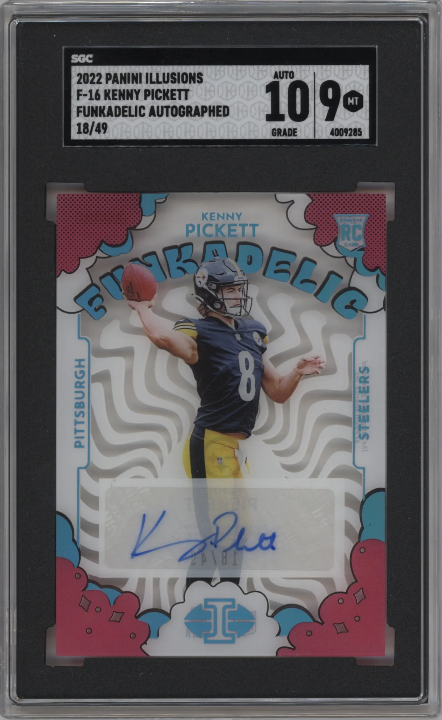 2022 Panini Illusions Funkadelic Sig. Kenny Pickett #F-16 SGC 9