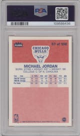 Michael Jordan from the 1986-87 Fleer set graded by PSA and given an overall grade of 8.