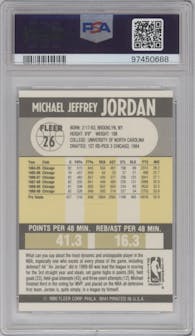 Michael Jordan from the 1990-91 Fleer set graded by PSA and given an overall grade of 10.